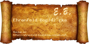 Ehrenfeld Boglárka névjegykártya